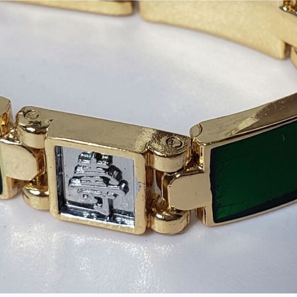ASIAN Enameled Link Bracelet Chinese Jewelry - Picture 5 of 7